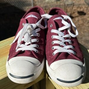 Converse Jack Purcell Burgundy Canvas Sneakers Women’s 9